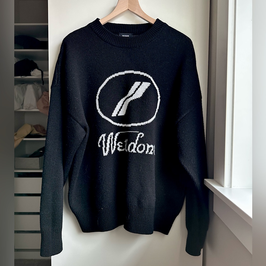 We11done Black Jacquard Sweater